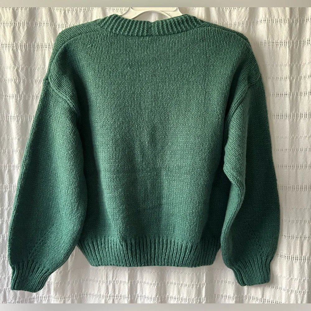 Gingerbread Sweater Christmas Holiday Winter Knit Green Cozy 🎄❄️🎅 - Picture 6 of 9